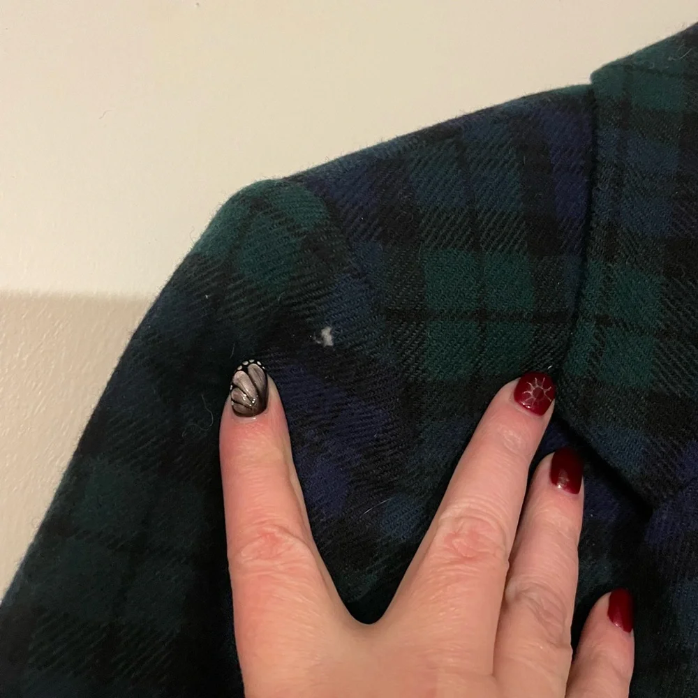 Women’s Pendleton Green and Blue Blackwatch Plaid Wool Blazer - Picture 6 of 7